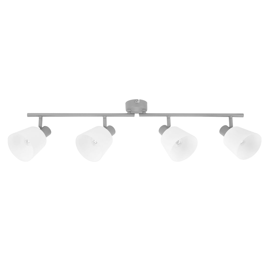 Plafonnier 4 Lampes Acier Verre Gris