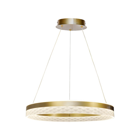 Suspension 2 Lampes LED Acier Composite Doré
