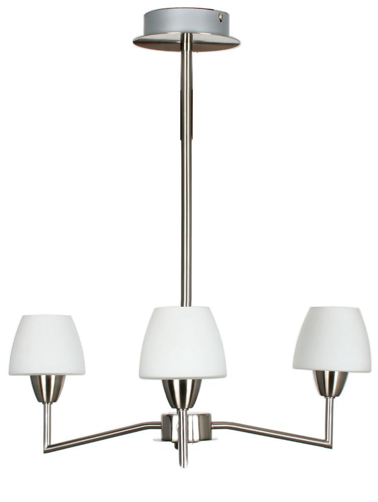 Suspension 3 Lampes Acier Verre Satiné · Togo