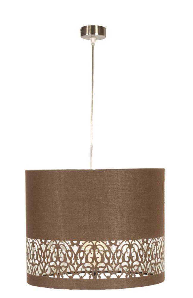 Suspension Métal Tissu Marron · Arabesca