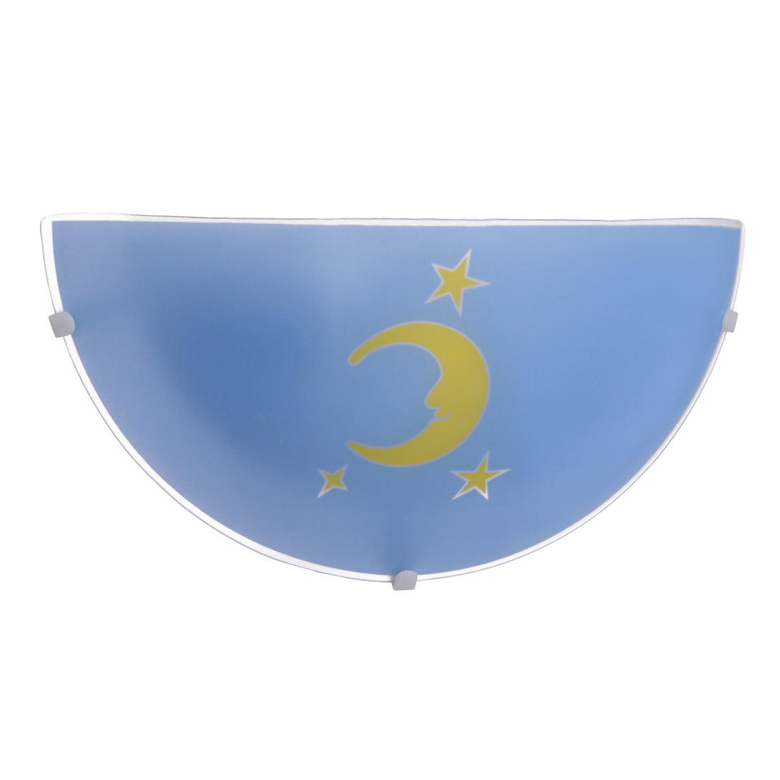 Plafonnier Acier Verre Bleu · Moon