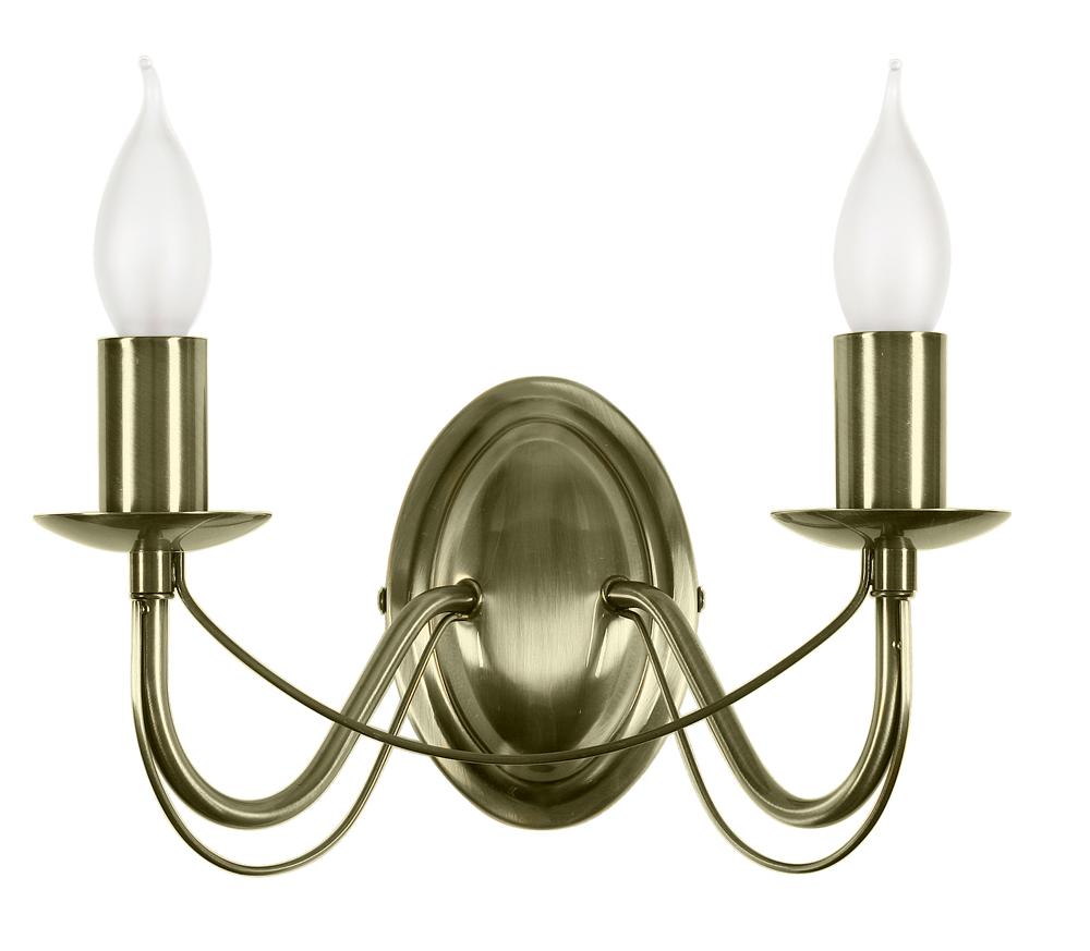Applique murale 2 Lampes Acier Antique Laiton · Muza