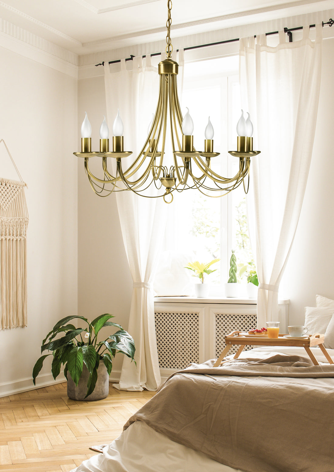 Suspension 8 Lampes Acier Antique Laiton · Muza · photo 2