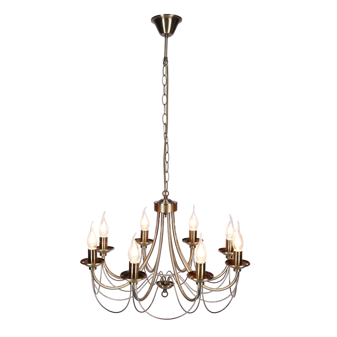 Suspension 8 Lampes Acier Antique Laiton · Muza · photo 4