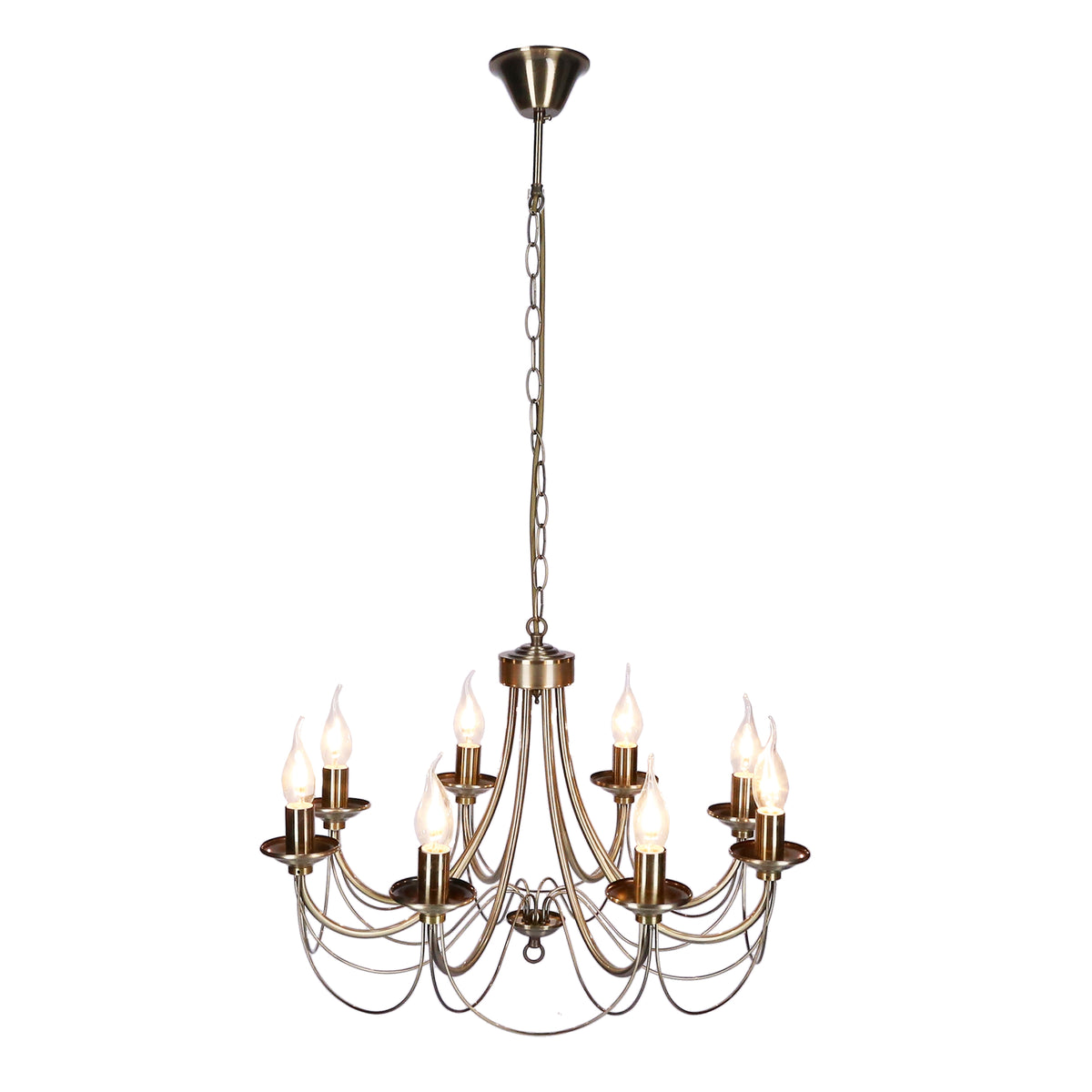 Suspension 8 Lampes Acier Antique Laiton · Muza · photo 4