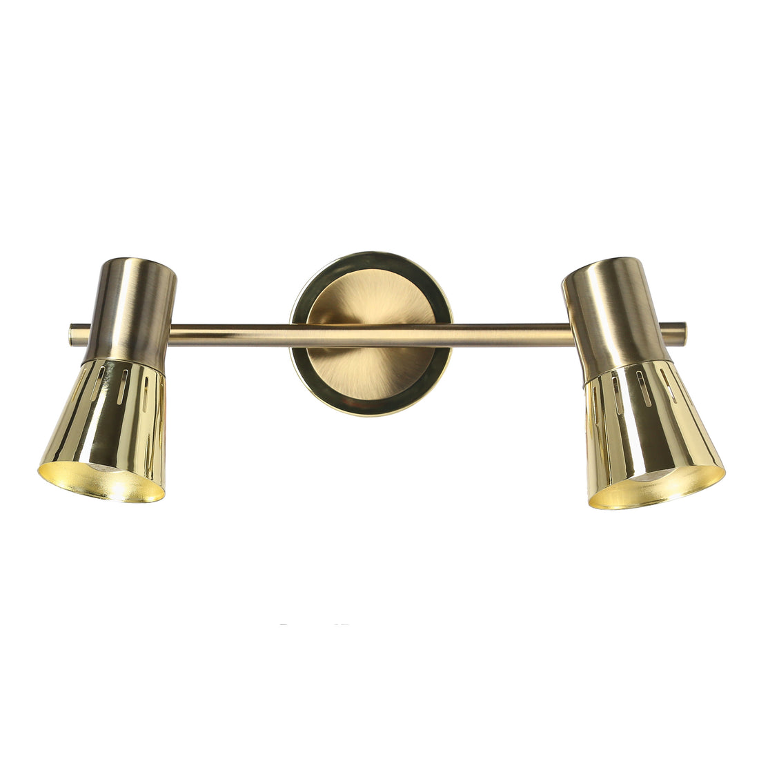 Plafonnier 2 Lampes Acier Antique Laiton · Arena