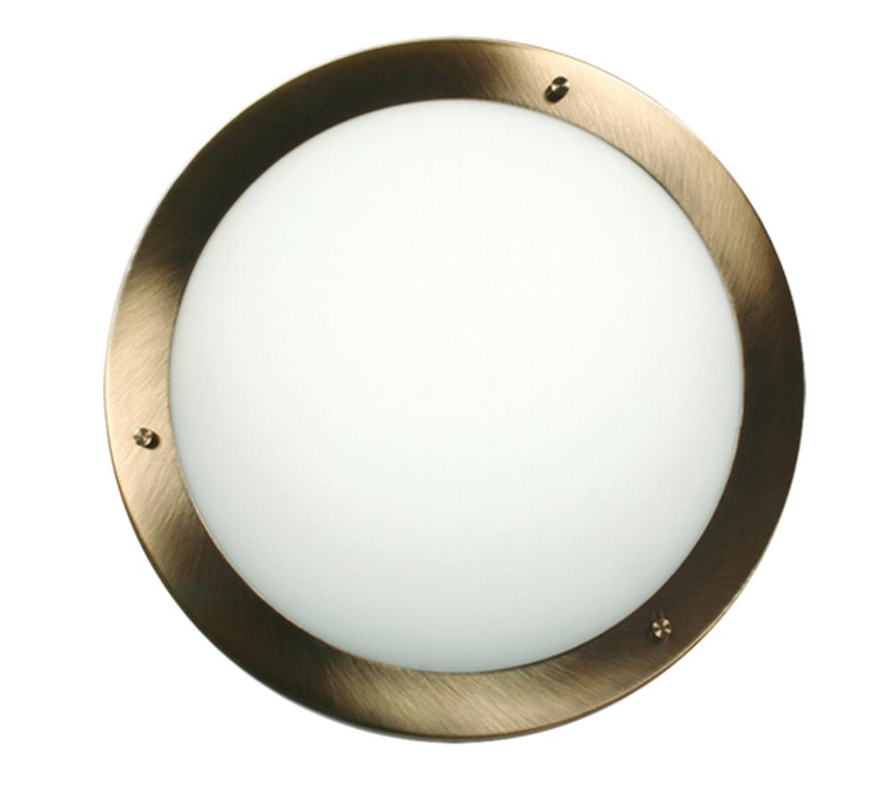 Plafonnier Acier Verre Antique Laiton · Aquila