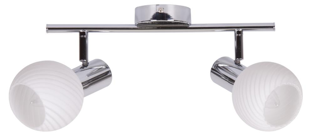 Plafonnier 2 Lampes Acier Verre Chromé · Turno
