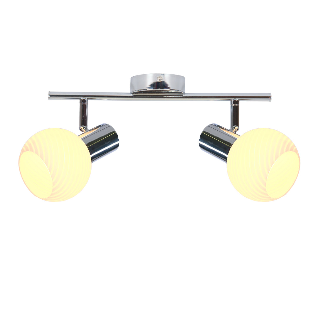 Plafonnier 2 Lampes Acier Verre Chromé · Turno · photo 3