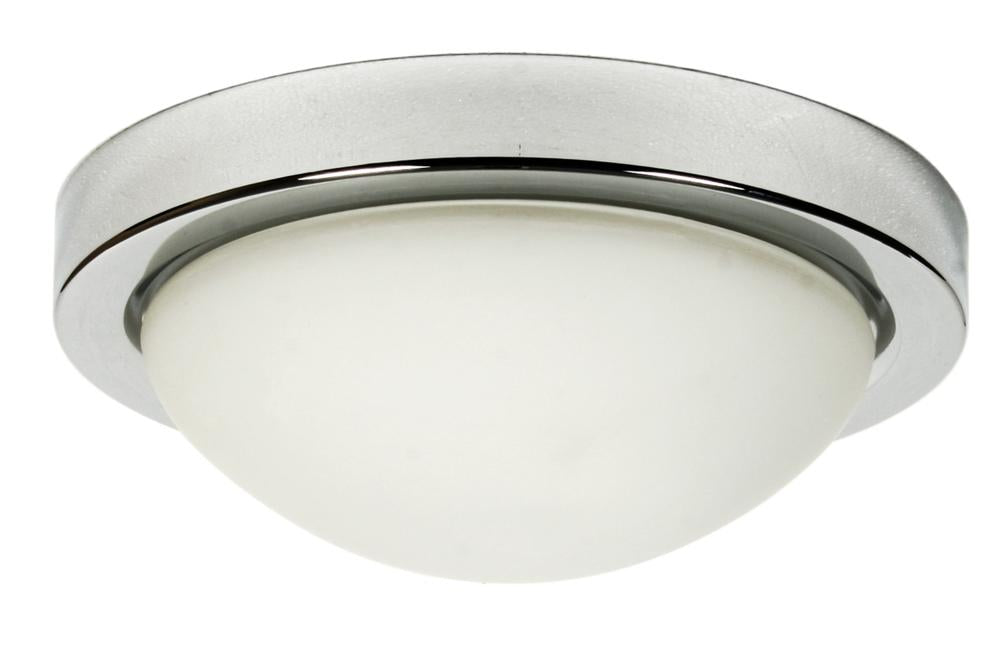 Plafonnier 2 Lampes Acier Verre Chromé · Roda