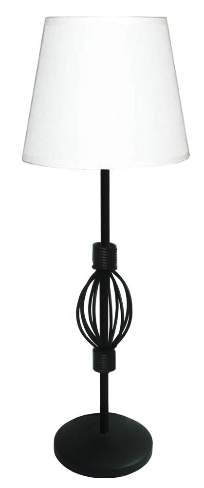 Lampe à poser Acier Tissu Blanc · Rosette
