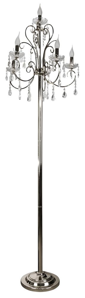 Lampadaire 5 Lampes Acier Verre Chromé · Aurora
