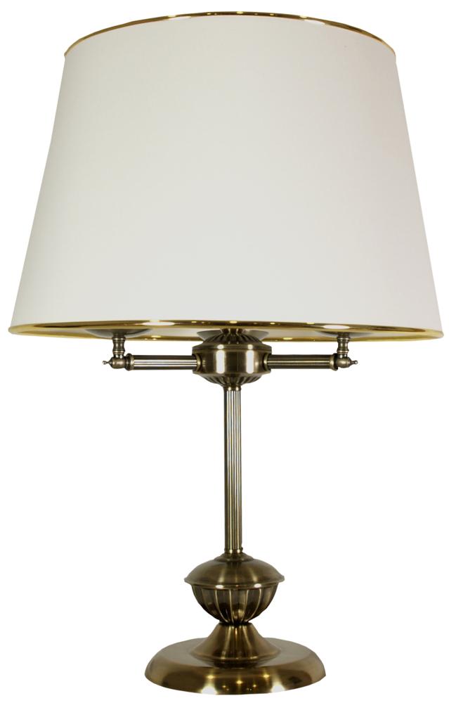Lampe à poser 3 Lampes Acier Tissu Antique Laiton · Grand