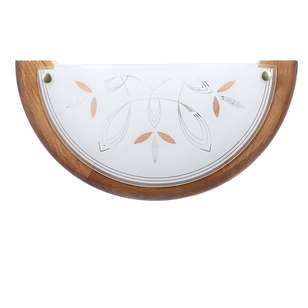 Applique Murale Métal Verre Bois Chêne | Rustica