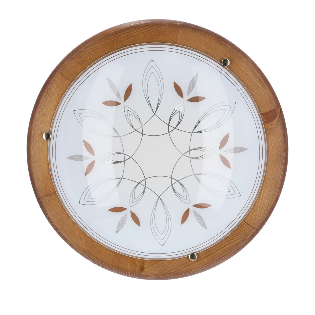 Plafonnier Métal Verre Bois Chêne · Rustica