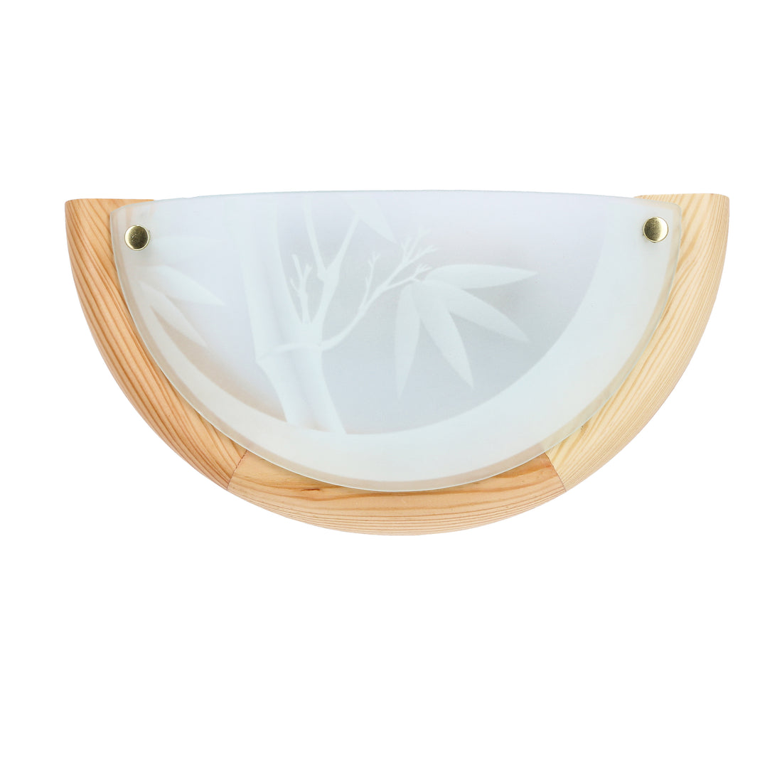 Plafonnier Métal Verre Bois Pin · Bamboo