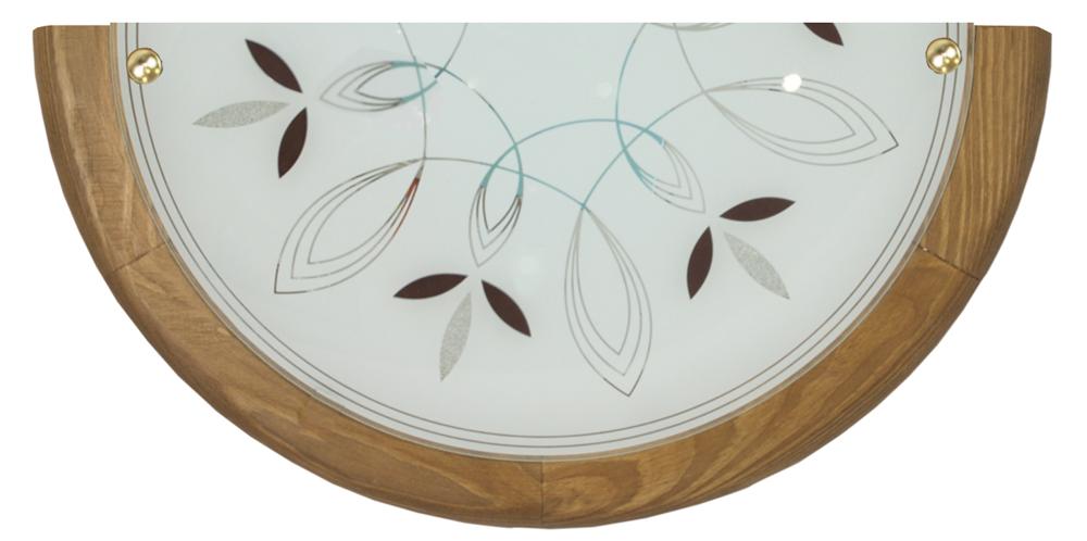 Plafonnier Métal Verre Bois Chêne · Rustica