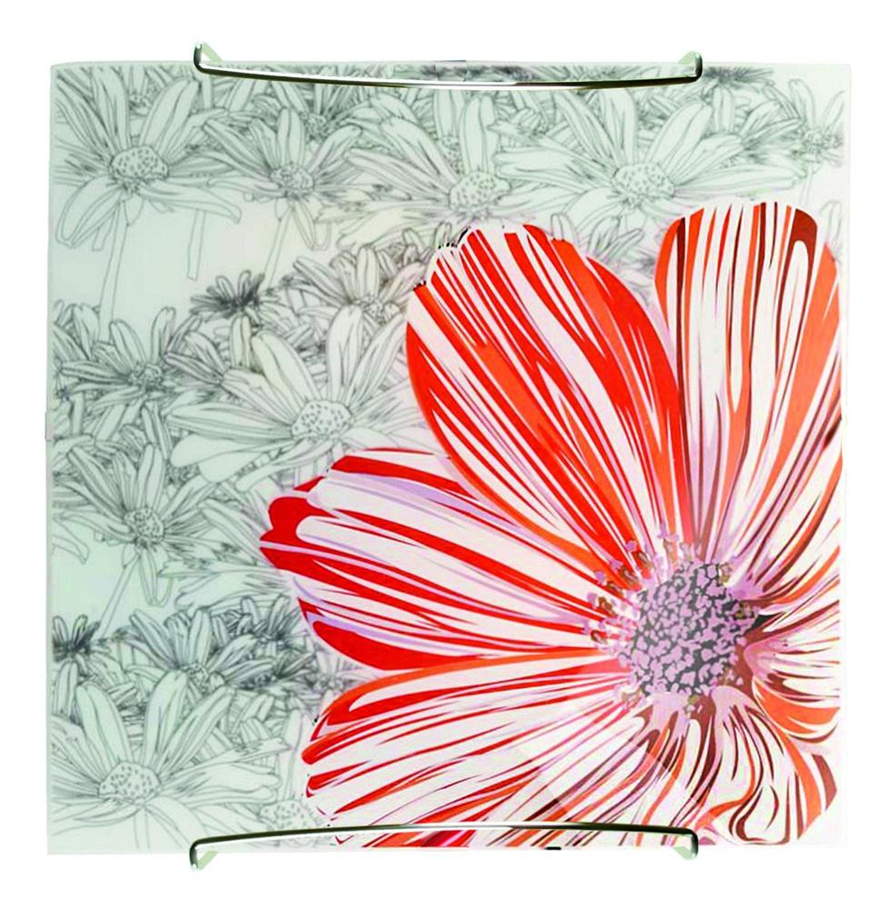 Plafonnier Acier Verre Rouge · Spring