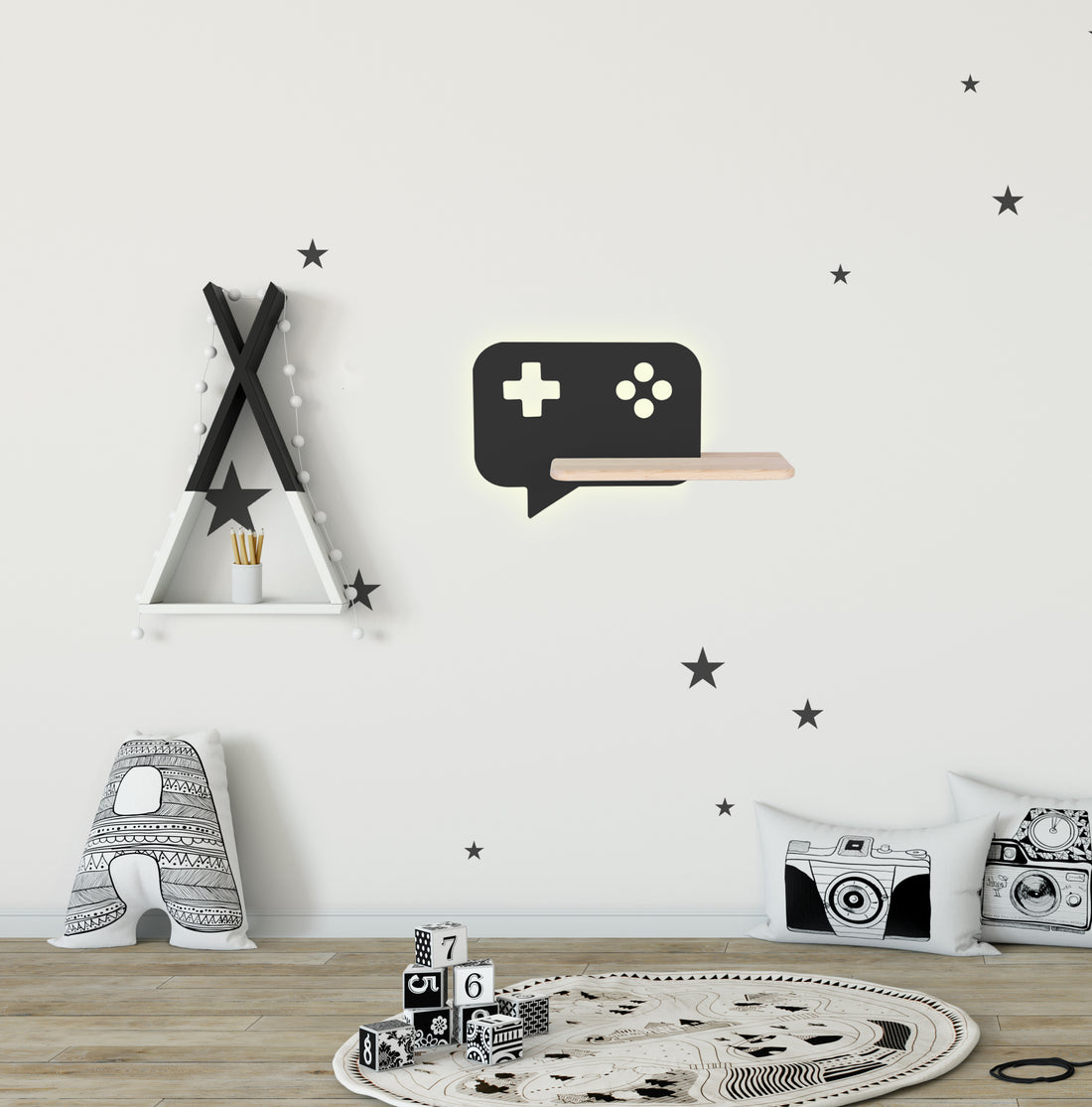 Applique murale LED Bois Noir · Console · photo 2