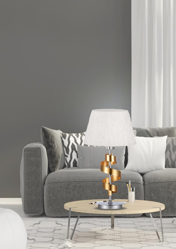 Lampe à poser Acier Tissu Chromé Doré · Denis · photo 3