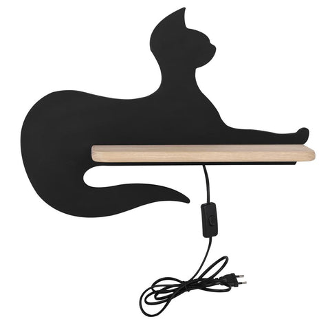 Applique murale LED Bois Noir · Cat