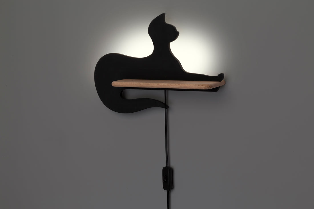 Applique murale LED Bois Noir · Cat · photo 3