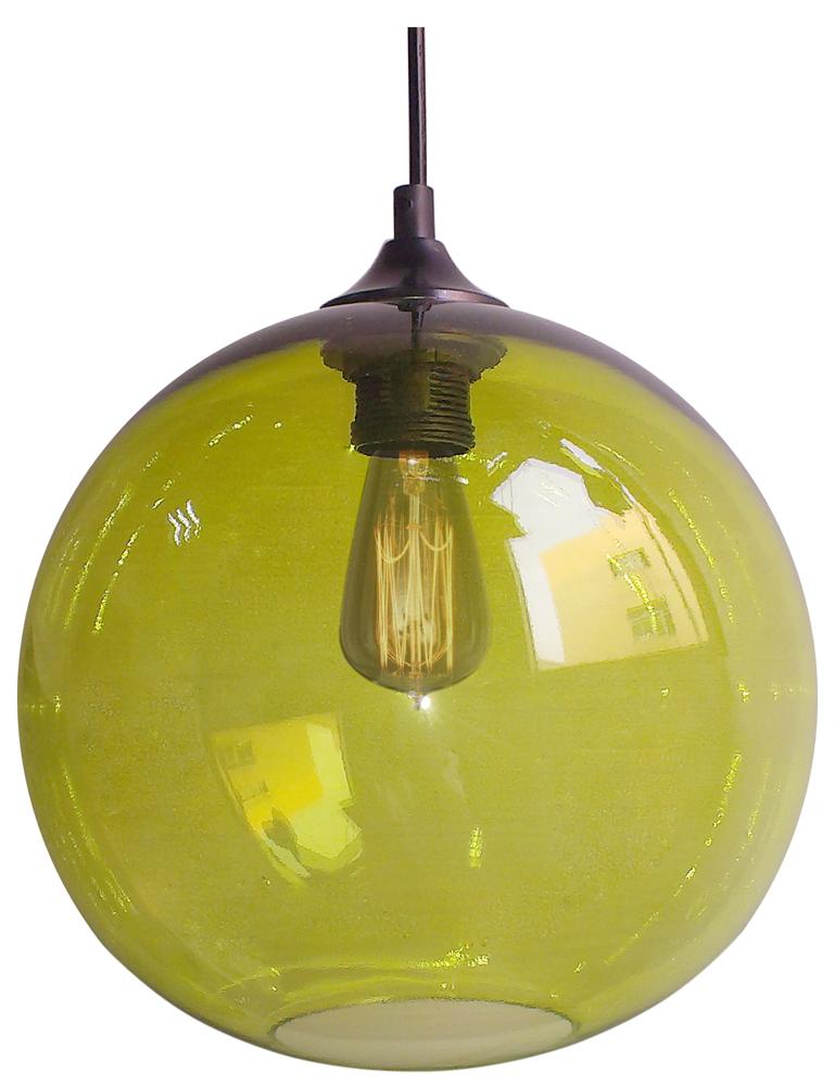 Suspension Métal Verre Vert · Edison