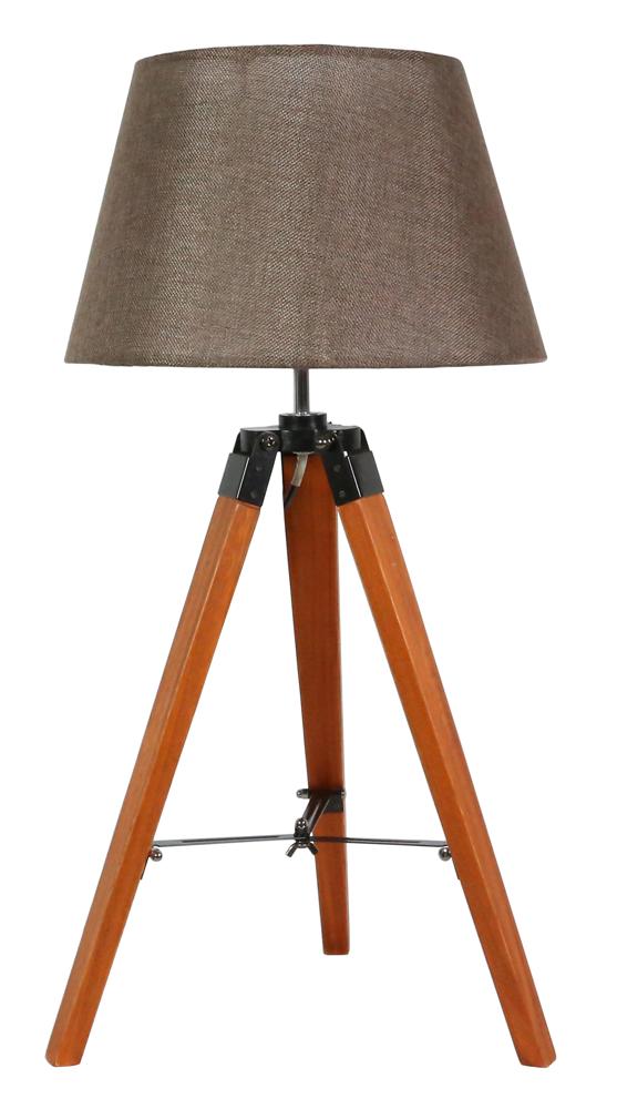 Lampe à poser Tissu Bois Marron · Lugano