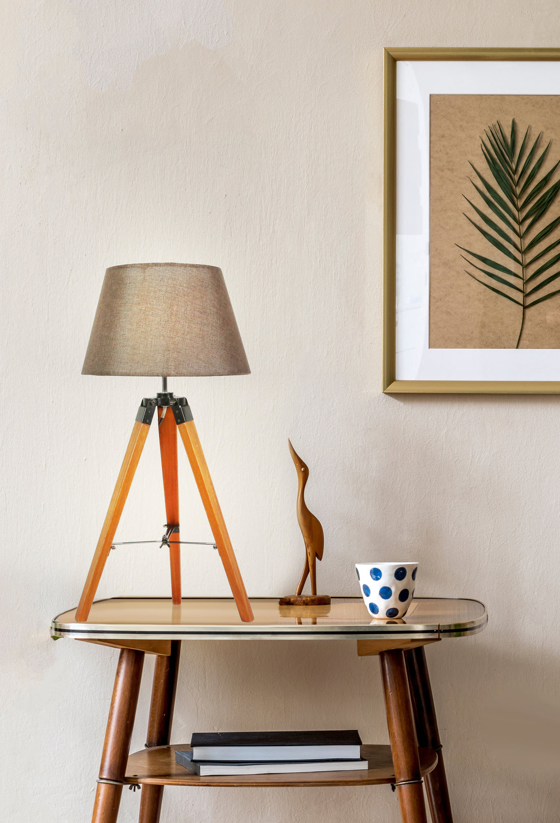 Lampe à poser Tissu Bois Marron · Lugano · photo 3