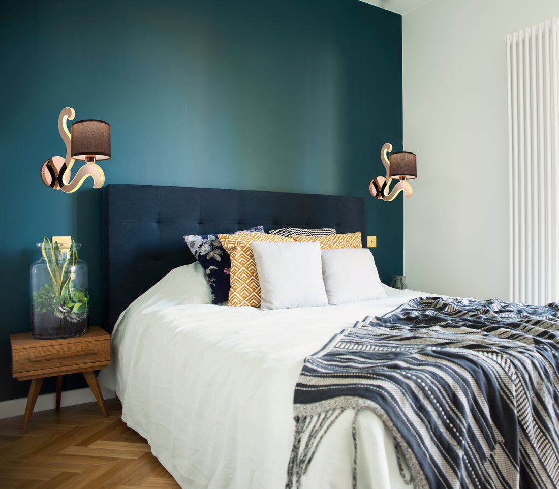 Applique murale 2 Lampes LED Acier Tissu Cuivré · Ambrosia · photo 3