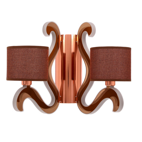 Applique murale 4 Lampes LED Acier Tissu Cuivré · Ambrosia