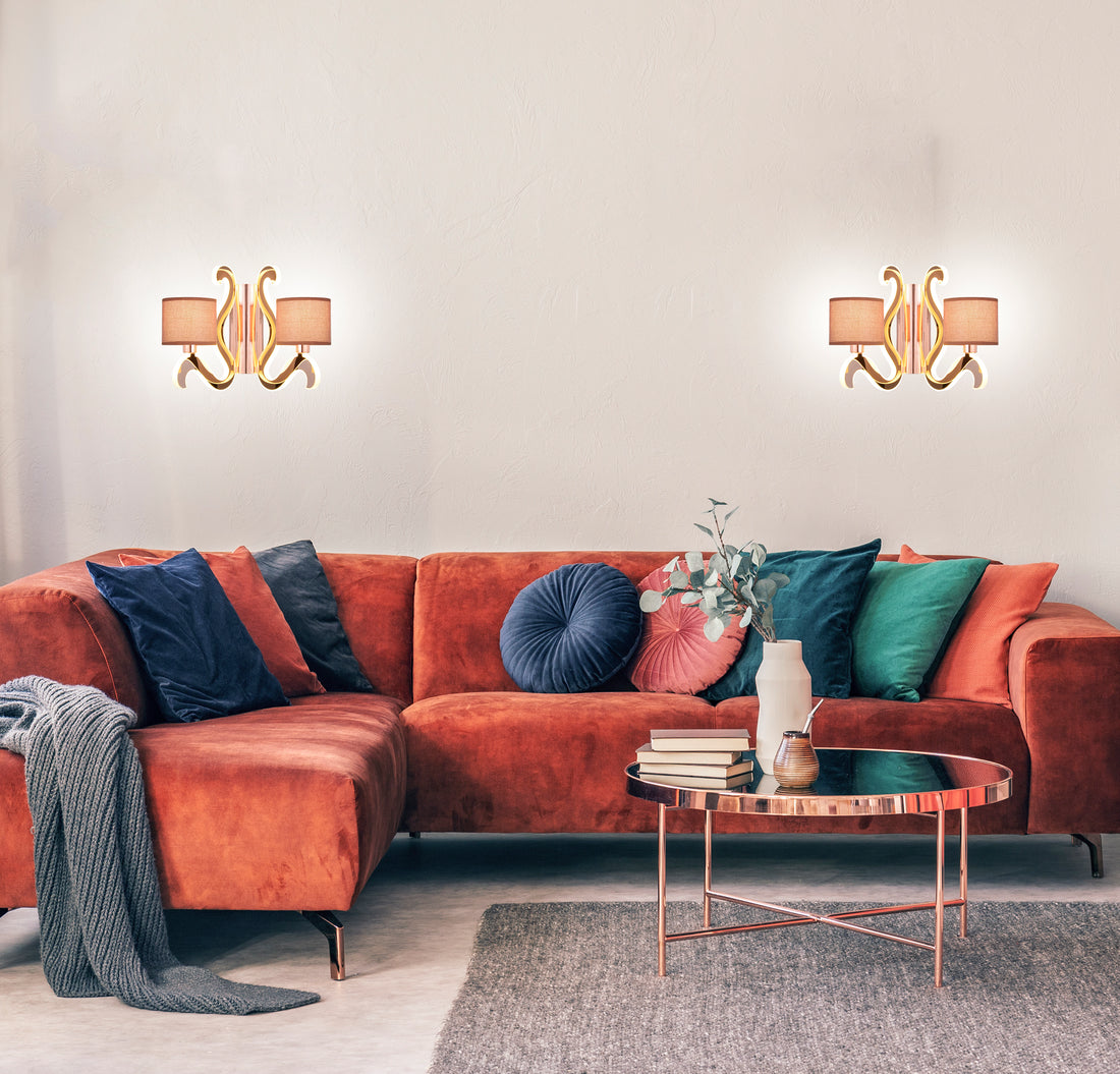 Applique murale 4 Lampes LED Acier Tissu Cuivré · Ambrosia · photo 4