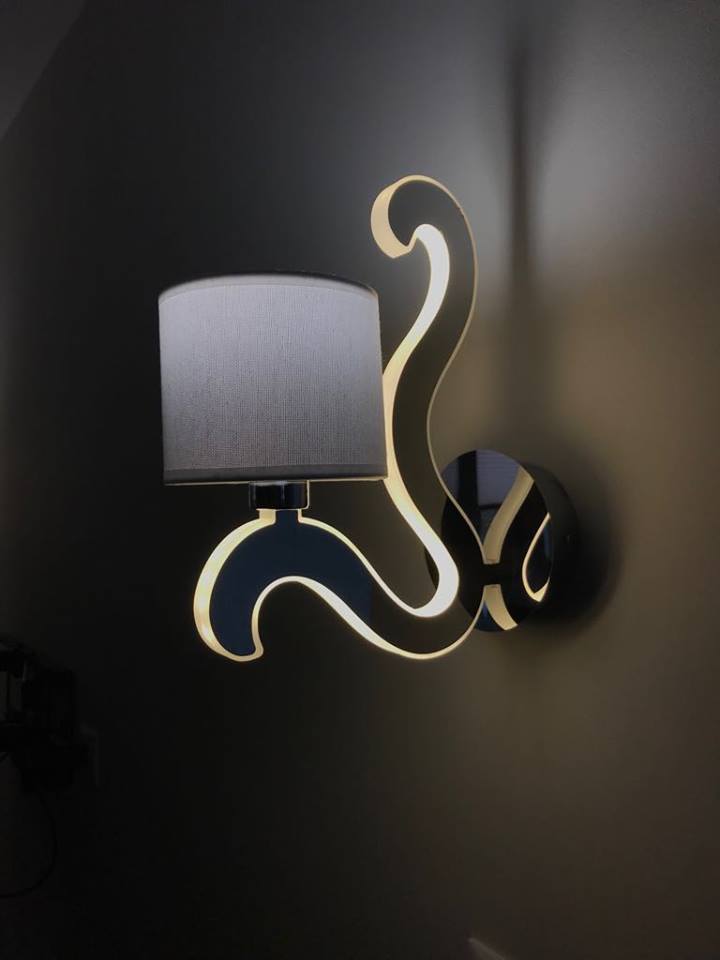 Applique murale 2 Lampes LED Acier Tissu Chromé · Ambrosia · photo 2