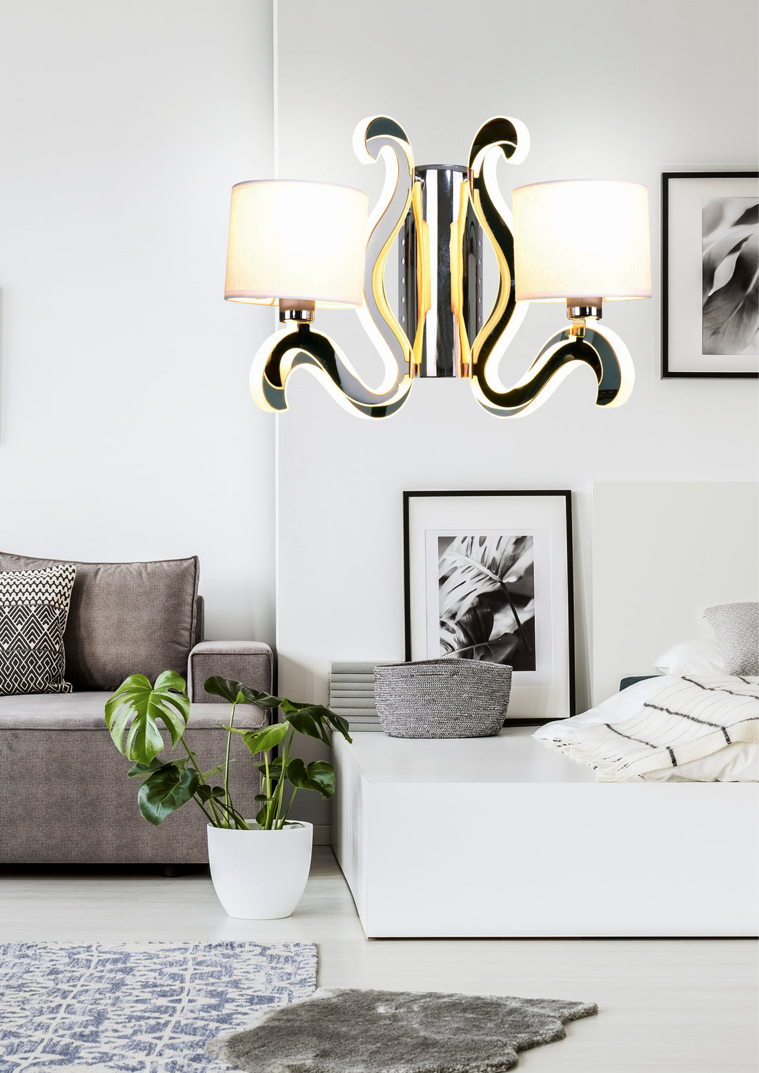 Applique murale 4 Lampes LED Acier Tissu Cuivré · Ambrosia · photo 2