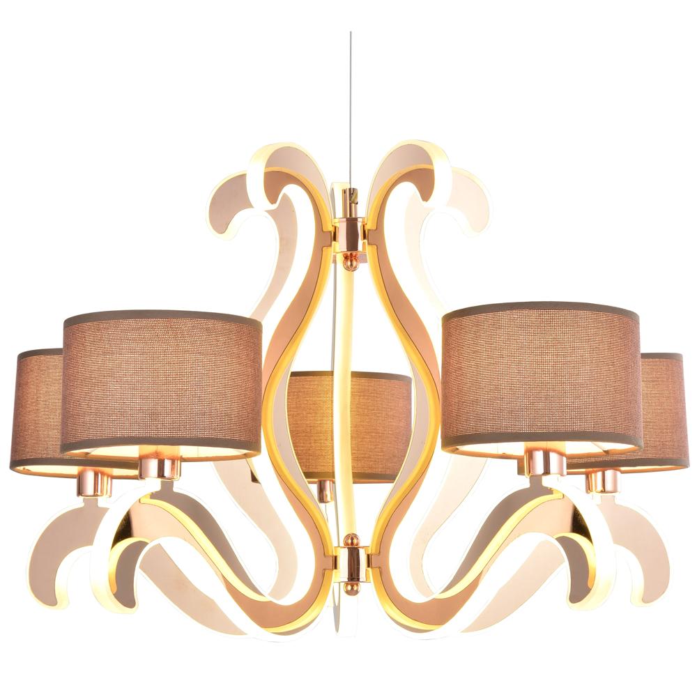 Suspension 10 Lampes LED Acier Tissu Cuivré · Ambrosia