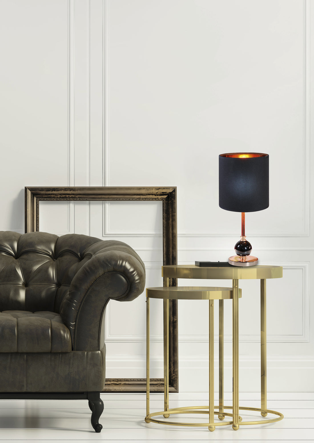 Lampe à poser Acier Tissu Cuivré Noir · Melba · photo 2