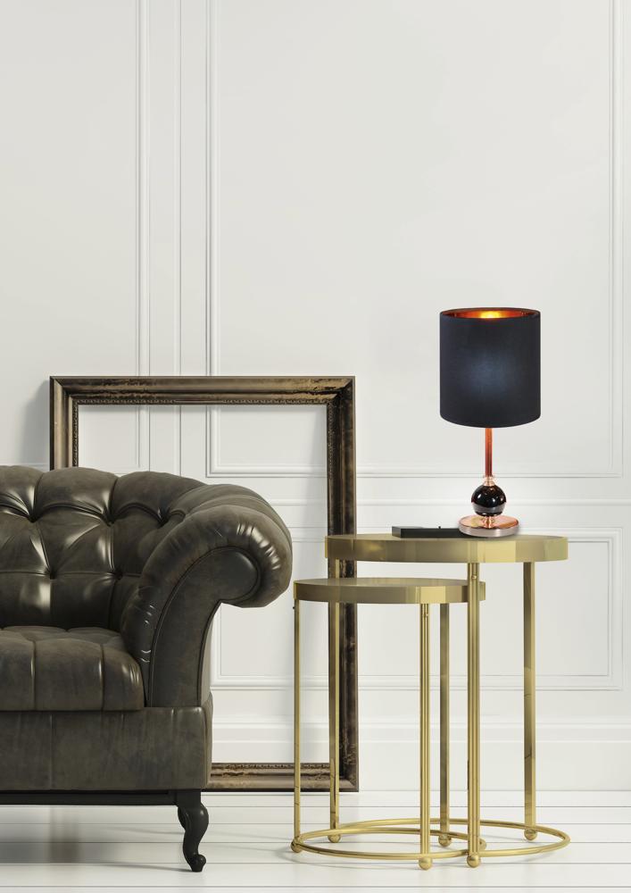 Lampe à poser Acier Tissu Cuivré Noir · Melba · photo 3