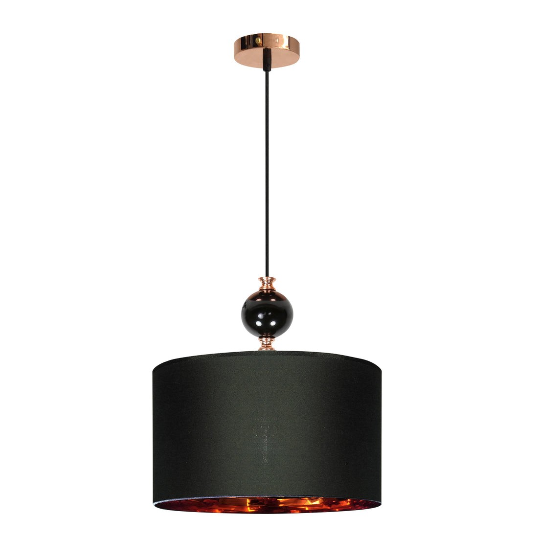 Suspension Métal Tissu Cuivré Noir · Melba