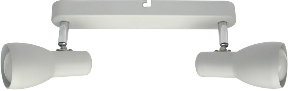 Plafonnier 2 Lampes Acier Blanc · Picardo