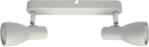 Plafonnier 2 Lampes Acier Blanc · Picardo