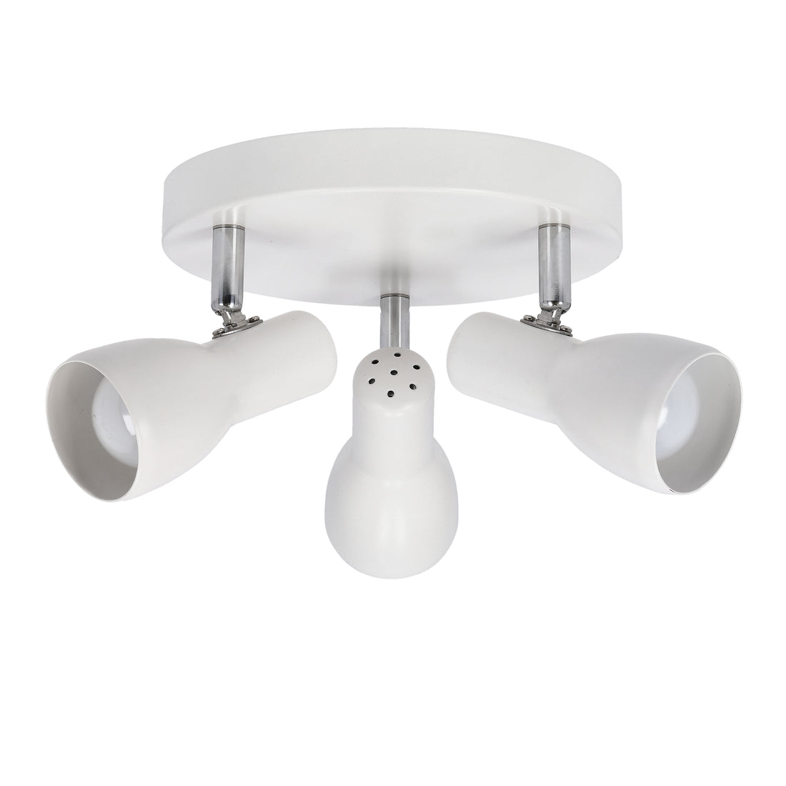 Plafonnier 3 Lampes Acier Blanc · Picardo