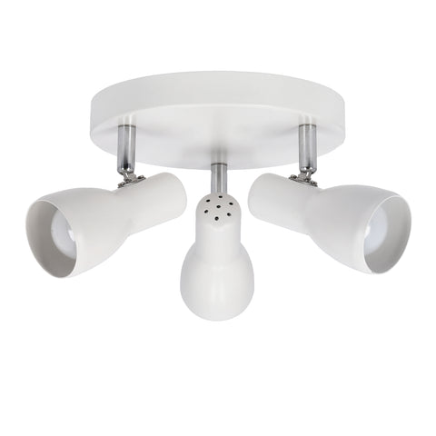 Plafonnier 3 Lampes Acier Blanc · Picardo