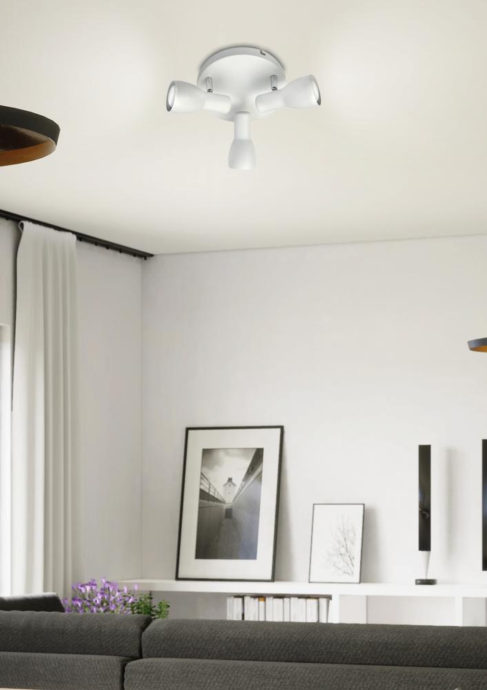Plafonnier 3 Lampes Acier Blanc · Picardo · photo 3