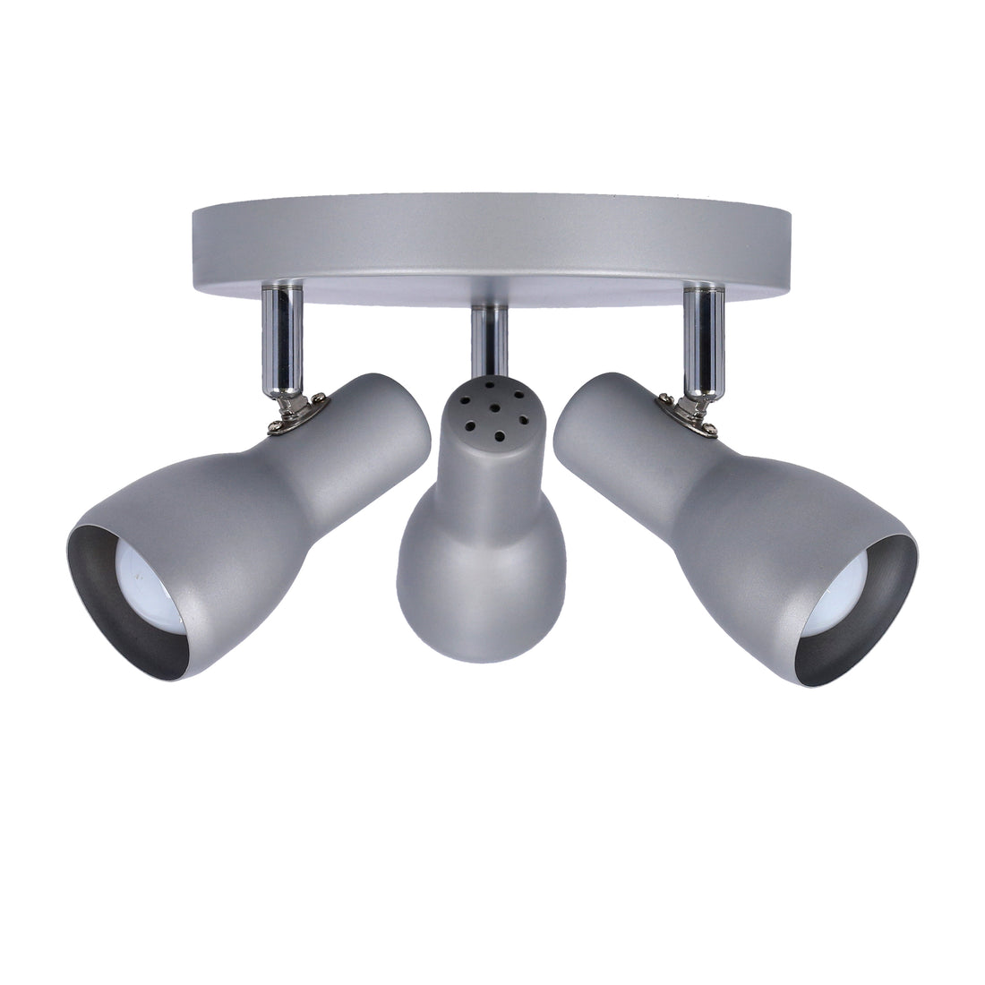 Plafonnier 3 Lampes Acier Gris et Argenté · Picardo