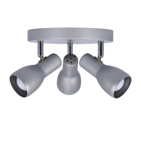 Plafonnier 3 Lampes Acier Gris et Argenté · Picardo