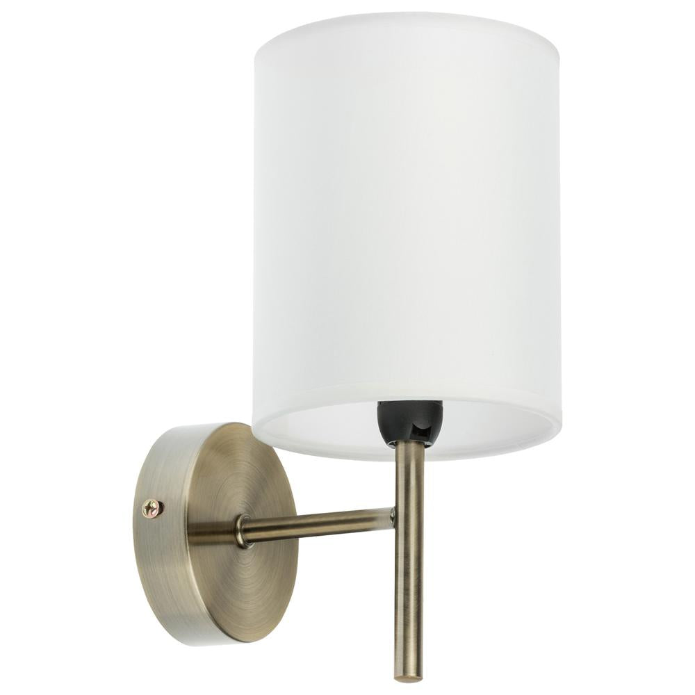 Applique murale Acier Tissu Antique Laiton Blanc · Yan