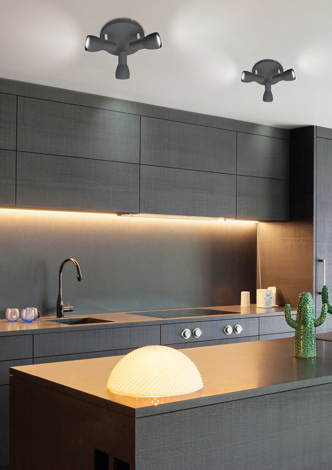 Plafonnier 3 Lampes Acier Noir · Picardo · photo 2