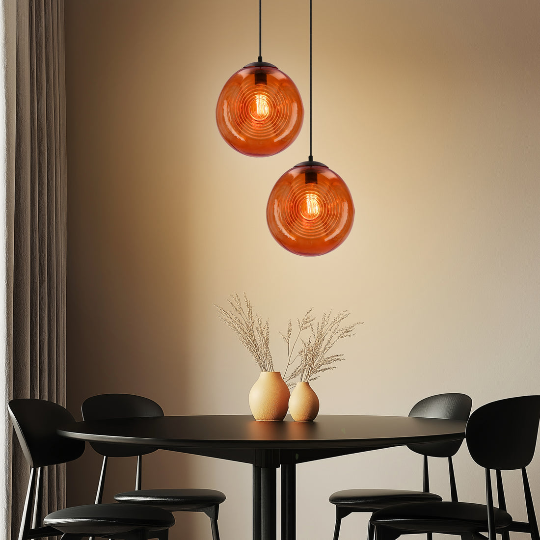 Suspension Métal Verre Orange · Club · photo 2
