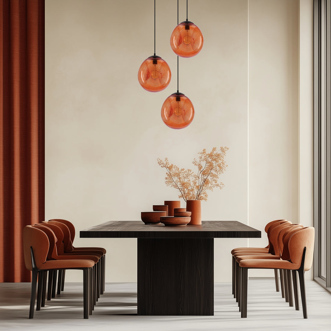 Suspension Métal Verre Orange · Club · photo 3