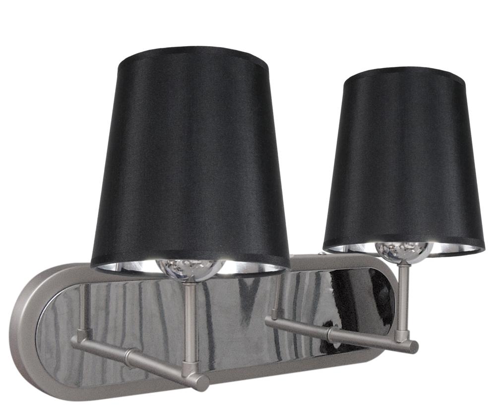Applique murale 2 Lampes Acier Tissu Satiné Noir · Milonga